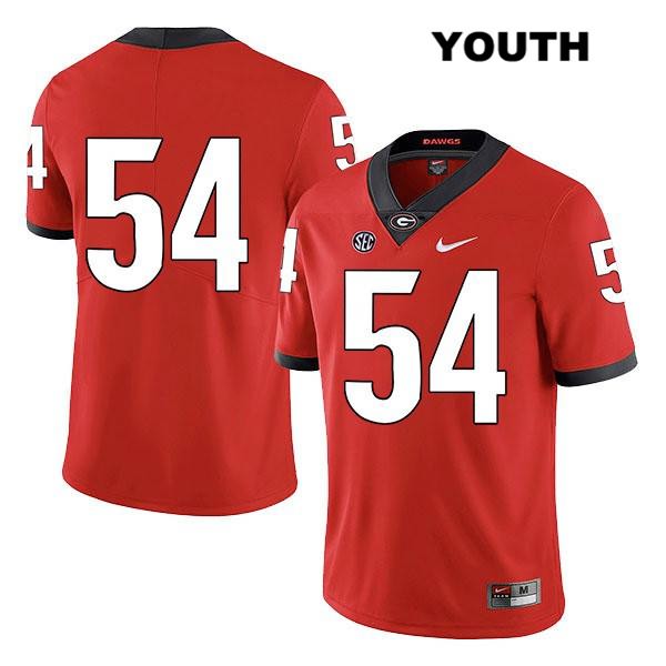 Georgia Bulldogs Youth Justin Shaffer #54 NCAA No Name Legend Authentic Red Nike Stitched College Football Jersey QRE6656VH